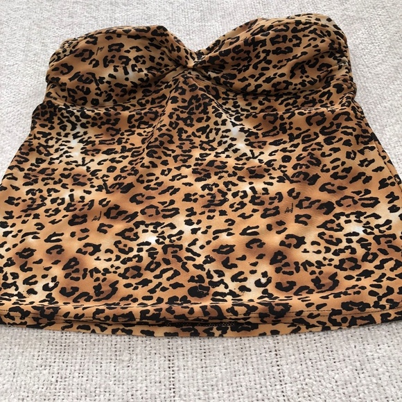 FOXY JEANS animal print large, swim suit top/ corset like top. Bra on inside. - Picture 1 of 8
